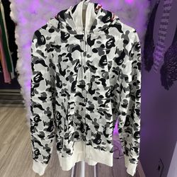 Bape Full Zip Shark Double Hoodie Grey ABC Camo