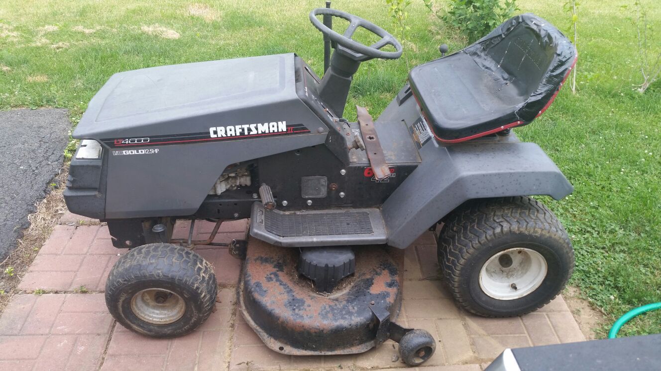 Craftsman II riding lawn mower LT4000 I/C GOLD 12.5HP 42" deck for Sale
