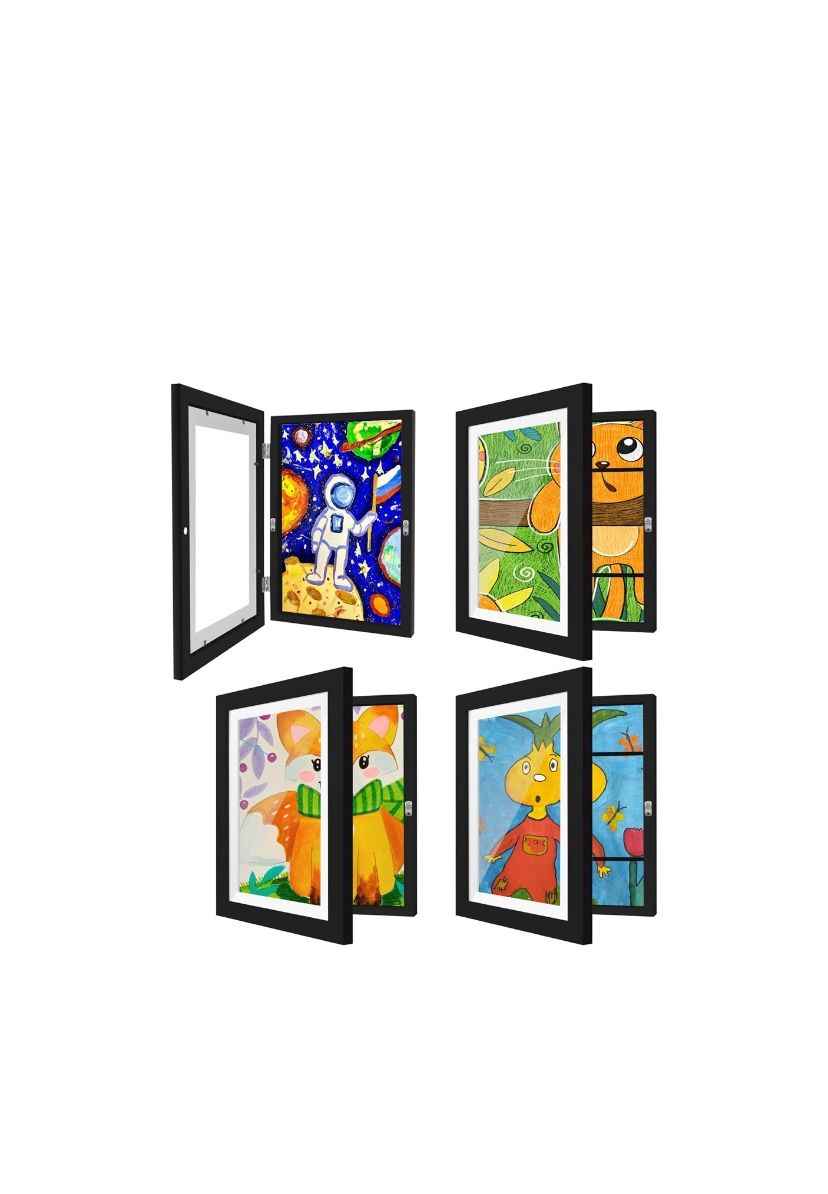 [Extra Large]Kids Art Frames 10x12.5 Inch 4 Pack Kids Artwork Flip Frame Changeable for Picture Display, Children School Drawing Projects Storage, Hor