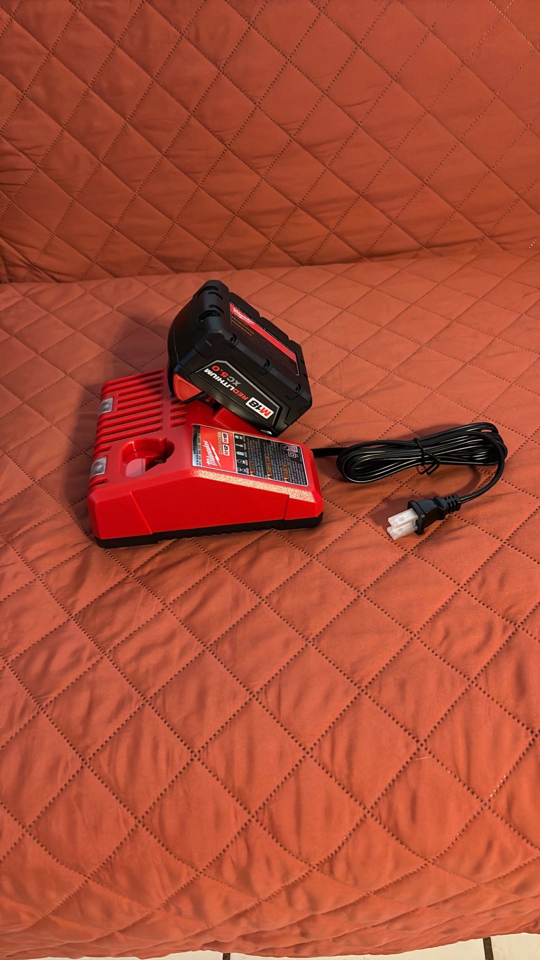 Milwaukee Red Lithium XC5.0 Battery & Dual Charger