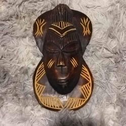 Vintage Hand Carved Wooden African Tribal Mask Unique Wood