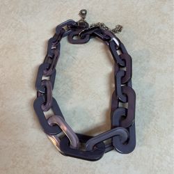 60’s Style Graduated Plastic Link Necklace 24” Total Length