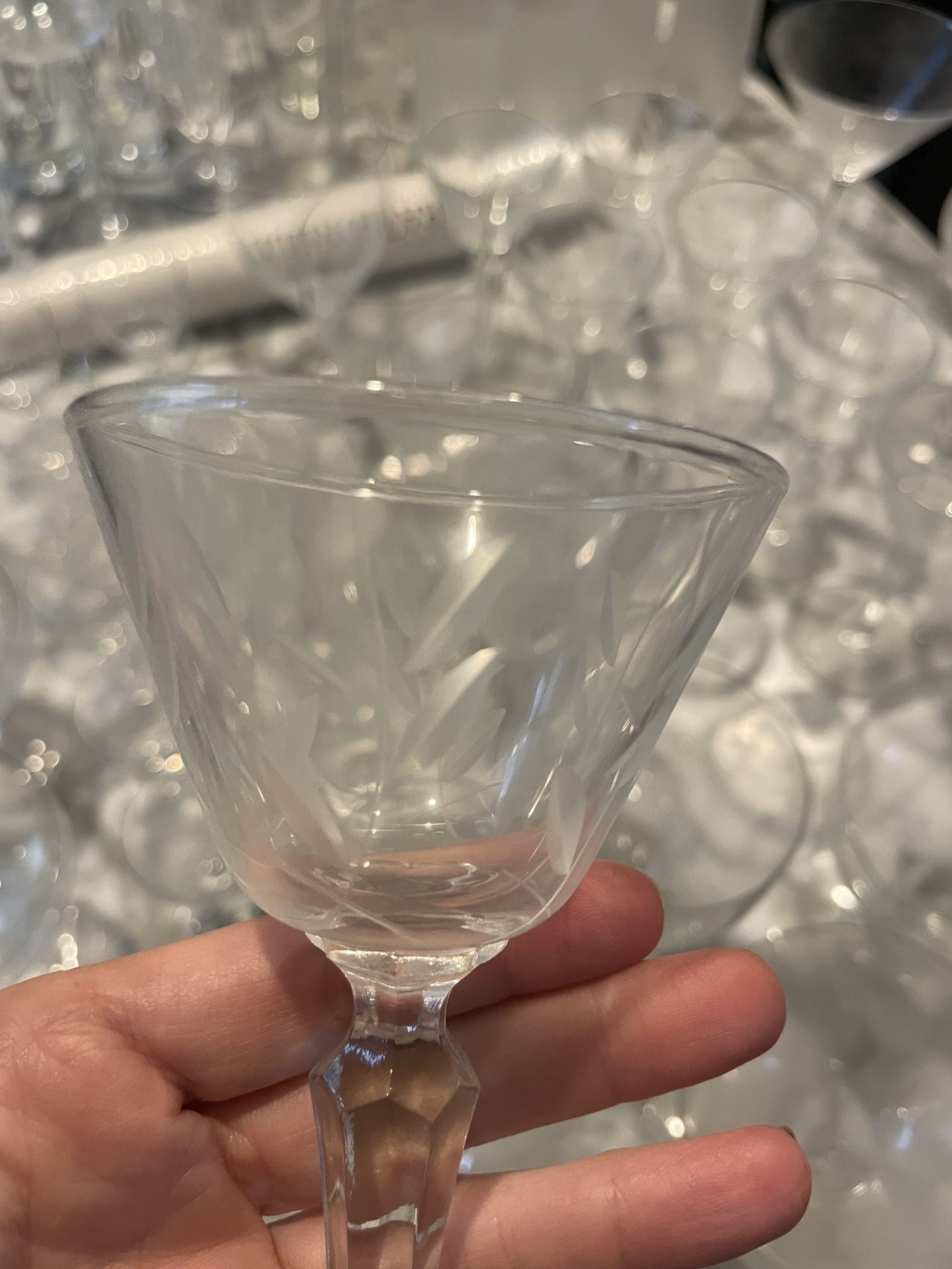 Crystal Etched Wine Glasses Set Of 8