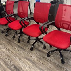 Red office chairs