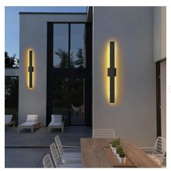 31.94 in. Black Outdoor LED Wall Lights Sconce - Pack Of 2 - New