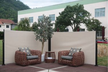 20' L x 5' H Patio Retractable Double Folding Awning Screen Fence, Sun Shade and Wind Screen Privacy