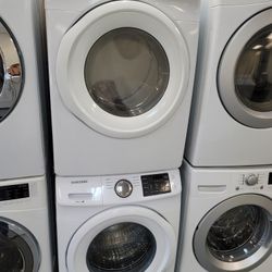 Samsung Front Load Washer And Stackable Gas Dryer Set 