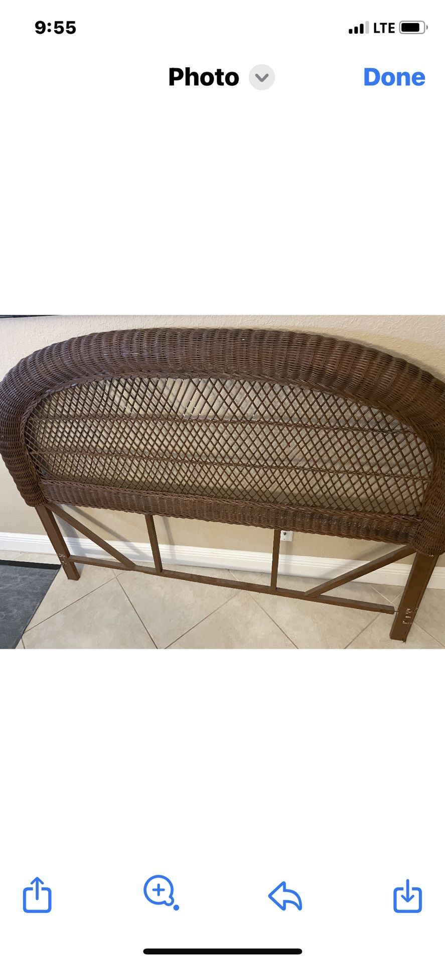 Queen Wicker Headboard