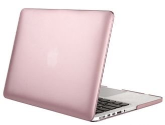 Mosiso Plastic Hard Case with Keyboard Cover with Screen Protector Only for MacBook Pro Retina 13 Inch No CD-ROM (A1502/A1425), Rose Gold