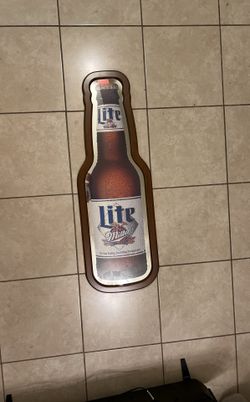 Miller Lite Bottle Mirror Bar Display 