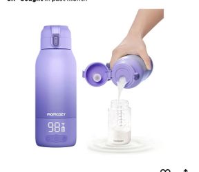 Momcozy Portable Bottle Warmer for Travel – Dual Heating Modes for Breast Milk & Water, Portable Milk Warmer with Fast Heating & Long Battery Life, 17