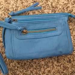 Blue Wallet/Small Purse/Makeup Bag (Like New)