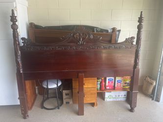 used jamaican mahogany hand carved king size bed head