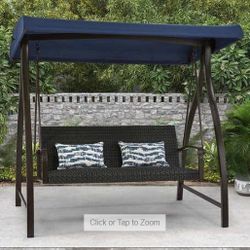 1 Woven Swing and 2 Decorative Sunbrella Fabric Pillows