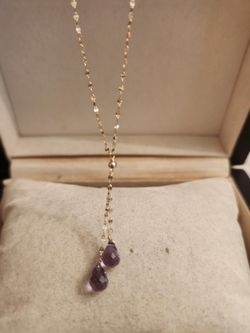 14kt Gold Amethyst Necklace