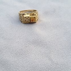 14k Solid Gold Dice Nugget Ring