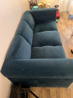 Sofa suede 3x6ft great condition and TV stand