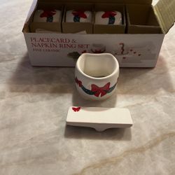 Christmas Napkin Ring Set With Placecard