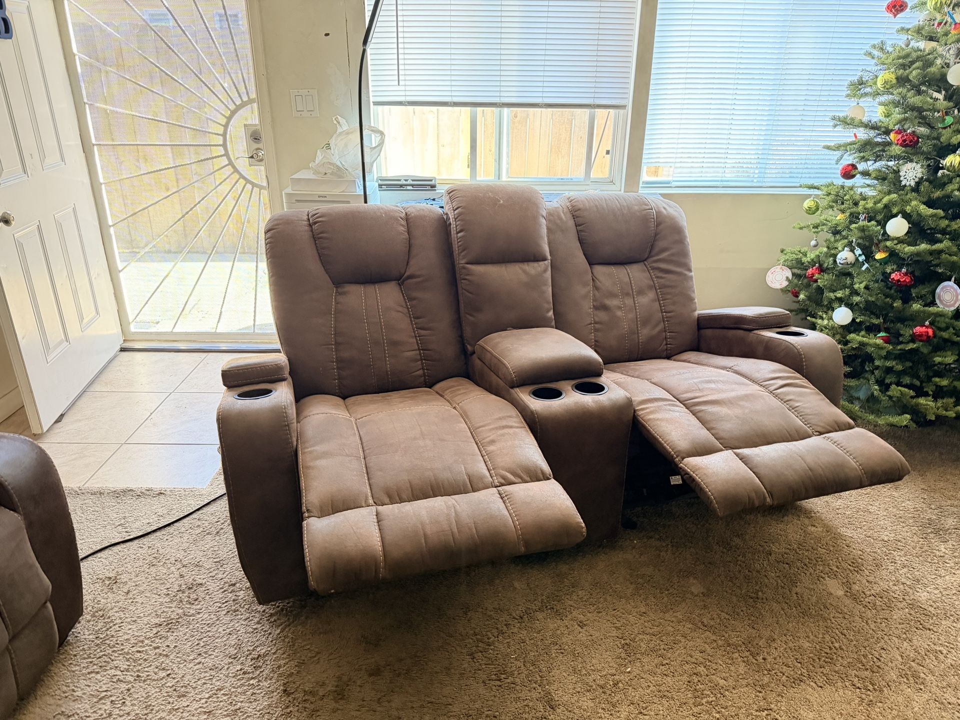 Two Seat Reclining Couch Section