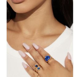 Blue and gold rings 