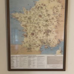 Framed Vintage Map – “Sites de la Gaule Romaine” (Ancient Roman France)