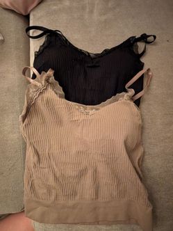 Ribbed Lace Trim Cami Tops Bundle of 2