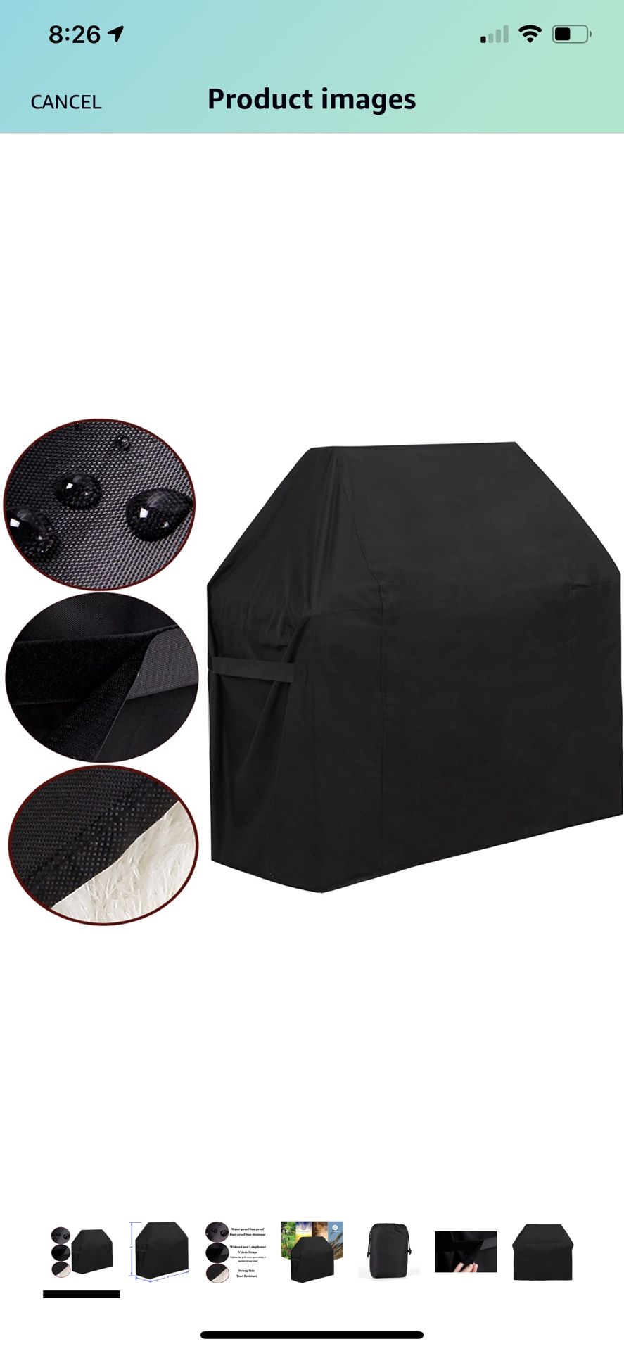 BBQ Gas Grill Cover, fits up to 58" L x 24" D x 48" H 600D Heavy Duty BBQ Gas Grill Cover for Genesis E and S Series Gas Grills Outdoor Barbeque Grill