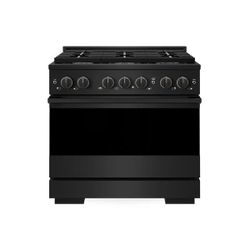 ZLINE 36 in. 5.2 cu. ft. Marino Gas Range with Convection Gas Oven in Black Stainless Steel with 6 Brass Burners