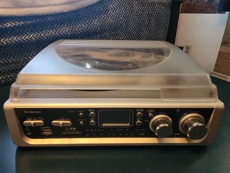 Record player with records