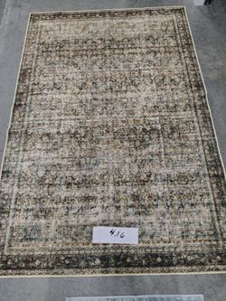 (new)4x6 area rug machine washable low profile pile