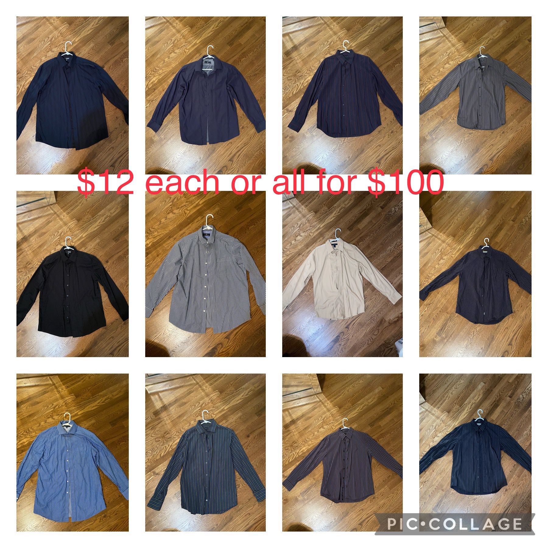 Price Reduced!!! Bundle Of Dress Shirts For Men $10 Each