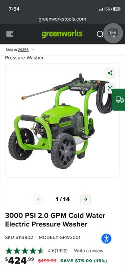 Greenworks Pro 3000 PSI Electric Pressure Washer
