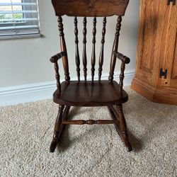 Child’s Antique Solid Walnut Rocking Chair