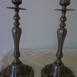 Vintage Pillar Candle Holders 