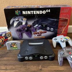 Nintendo 64 Console Atomic Purple w/Box + Super Mario 64 w/Box