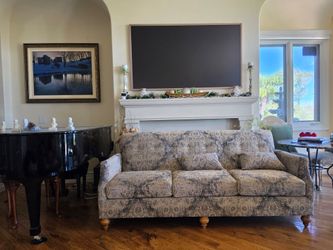 $100 Like New Three-Seat Sofa with Paisley Accent Pillows