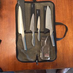 Global Professional Japanese Knife Set w/ Carry Case – Excellent  Description: Selling a set of authentic Global Yoshikin Japanese kitchen knives in e