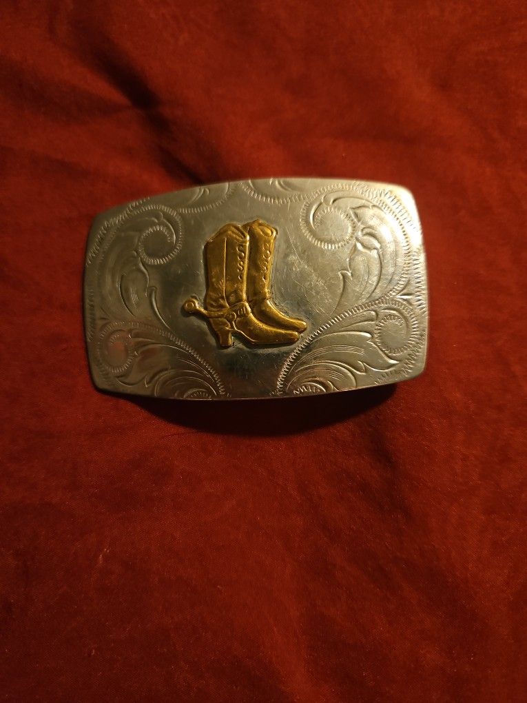 Boots Silver NICKLE Belt Buckle