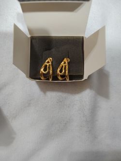 Gold-Tone custom J Avon earrings vintage