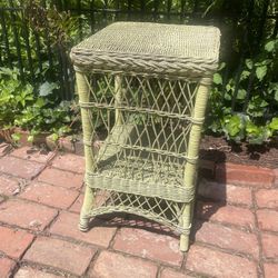 Antique Square Wicker Table 