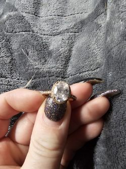 3.25 ctw Oval Classic Halo Engagement Ring, Man Made Diamond Simulants, Half Eternity Anniversary Ring, Sterling Silver, Rose Gold Plated