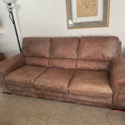 Leather Couch, Chair, And Ottoman 