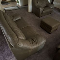 Brown Leather couches 