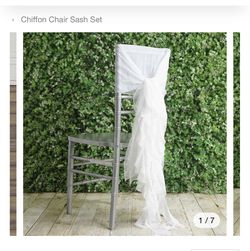White Chiffon Chair Sashes Thumbnail