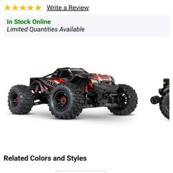 traxxas maxx v2 w/2 batteries & charger