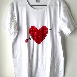 Heart Print Shirt, XXL