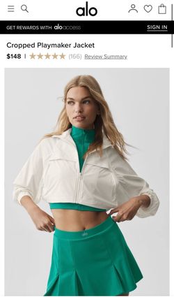Alo yoga cropped playmaker jacket size M