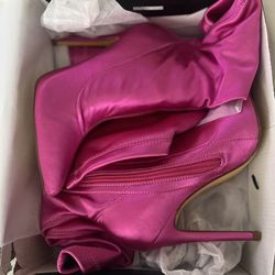 Hot Pink Knee Boots