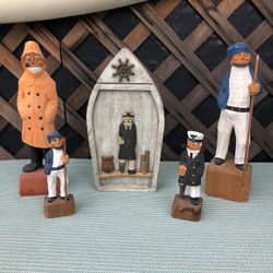 Nautical Key Holder $ 4 Carved Wooden Figures