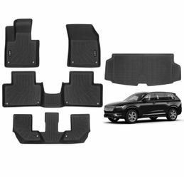 Floor mats for 2016-2026 Volvo XC90 PHEV T8 Recharge PHEV 7 Seats